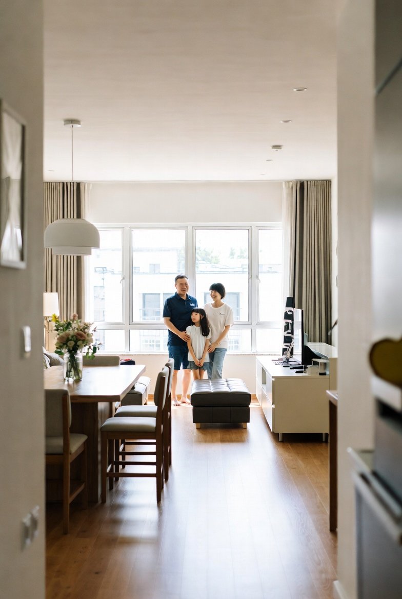 Clean bright Singapore home interior